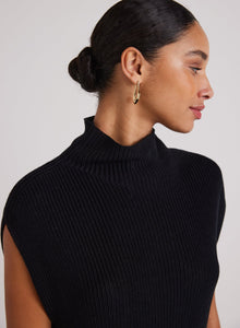 Mock Neck Sweater Tunic | Black