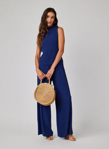Mock Neck Top | Navy Coast