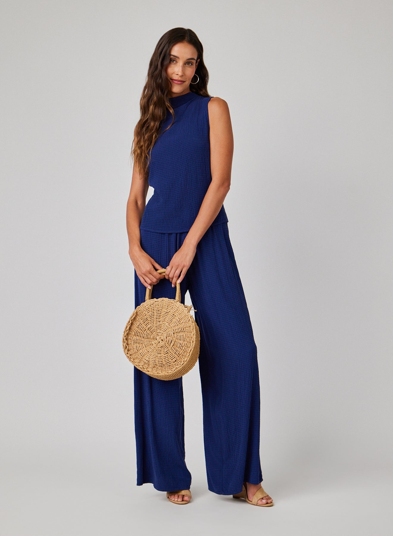 Mock Neck Top | Navy Coast