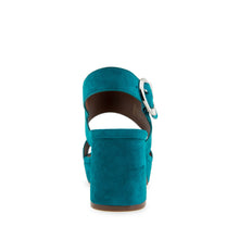 Camera Sandal Platform | Teal Suede