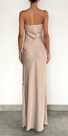 Long Dress | Beige/Blue