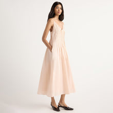 Arya | Naomi Pleated Linen-Cotton Dress in Size Small