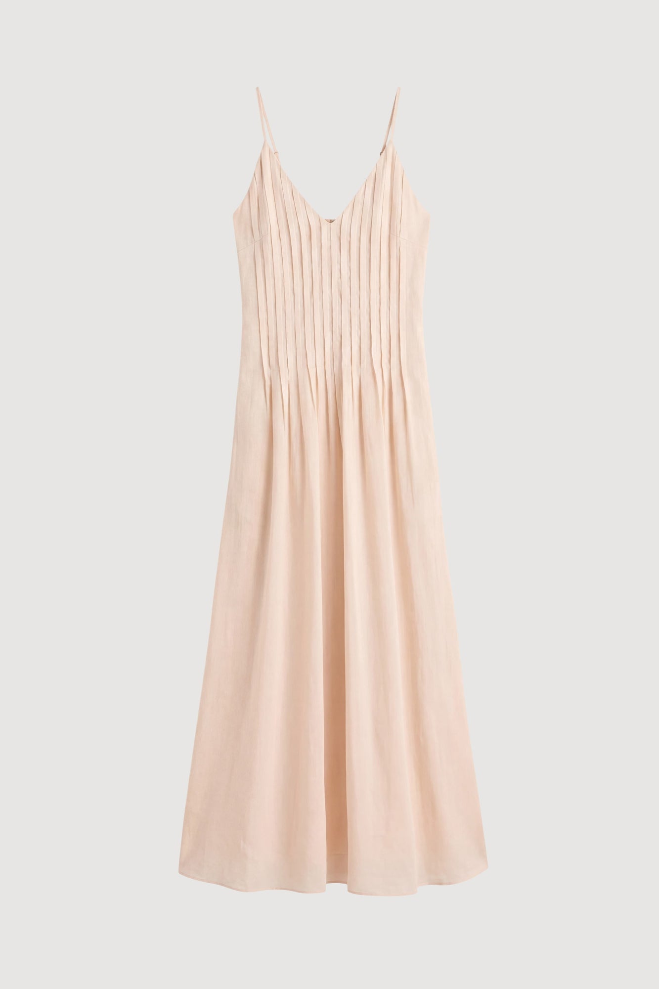 Aya | Naomi Pleated Linen-Cotton Dress - Flat
