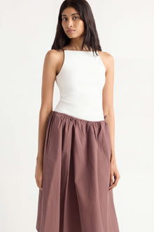 Arya | Naveli Side-Tie Poplin Skirt in Size Small