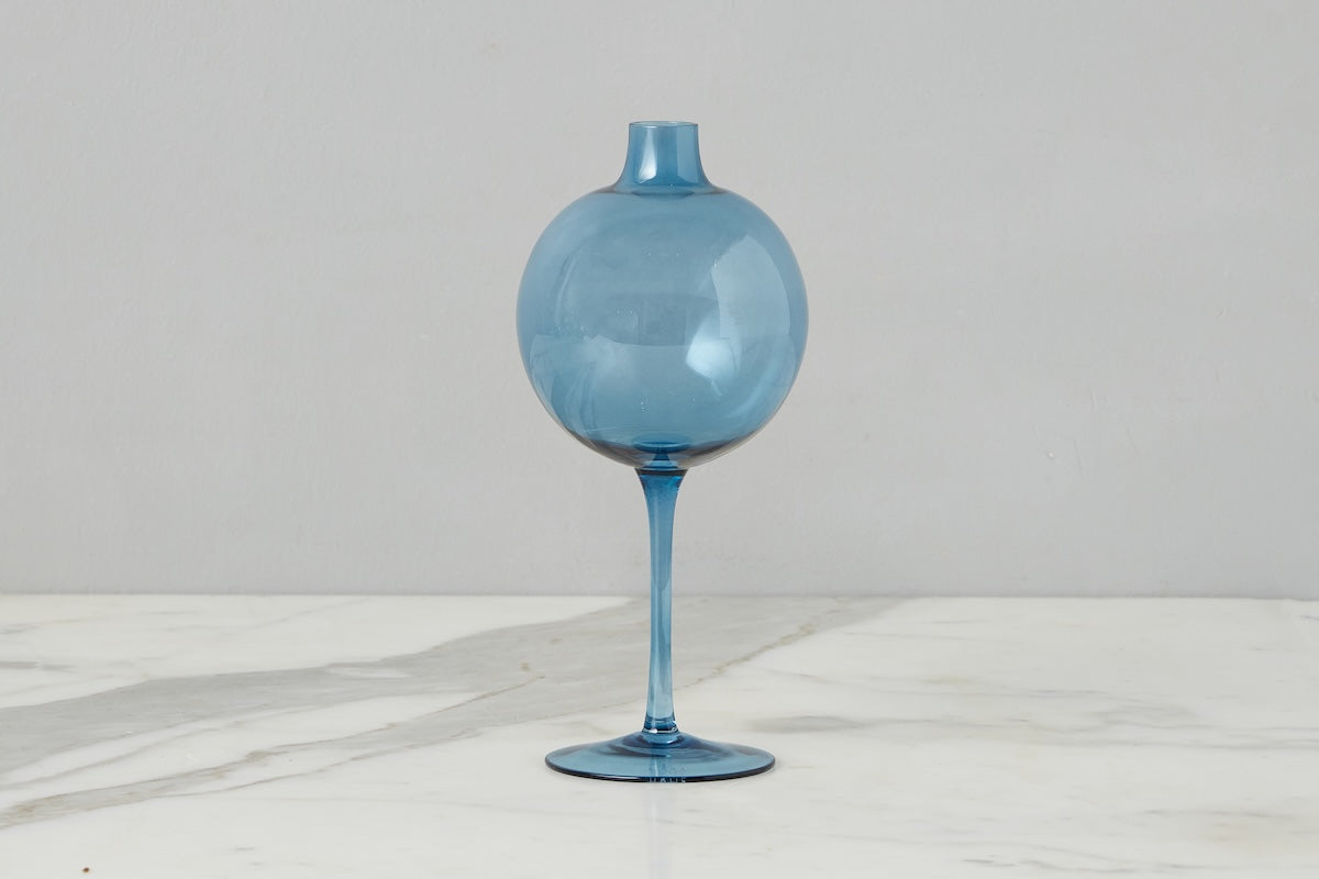Wine Glass Vase | Navy Blue | Medium
