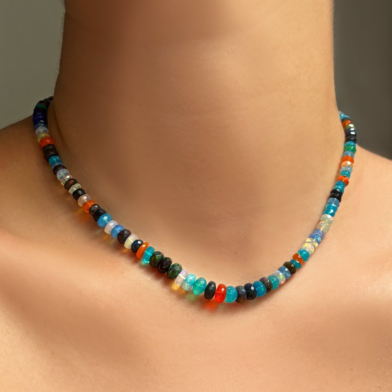 Jaipur Jazz Faceted Opal Necklace