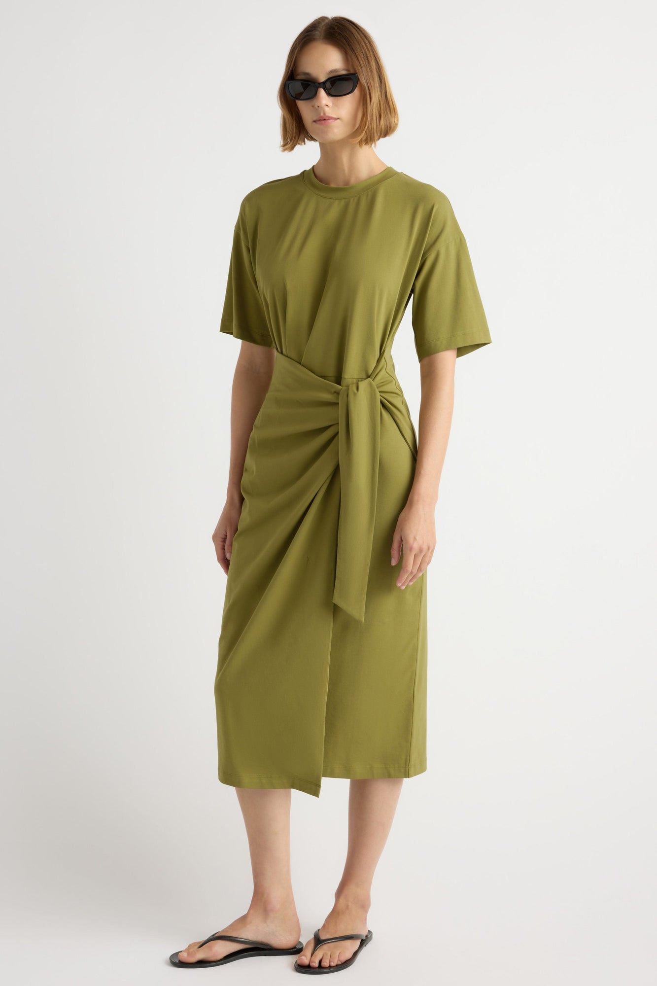 Mali | Noa Organic Cotton T-Shirt Wrap Dress in Size Small