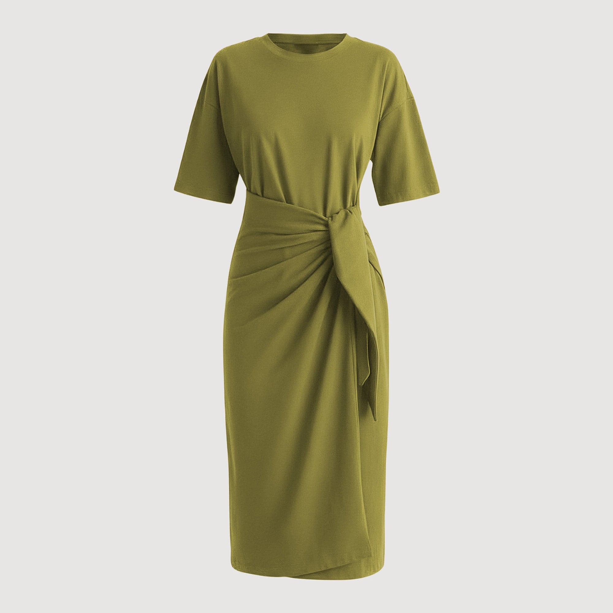 Noa Organic Cotton T-Shirt Wrap Dress (Petite) | Acid Green