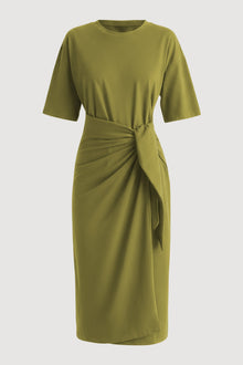 Mali | Noa Organic Cotton T-Shirt Wrap Dress in Size Small - Flat