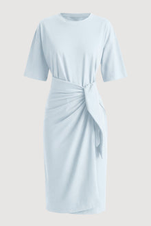Karolina | Noa Organic Cotton T-Shirt Wrap Dress in Size Extra Small - Flat
