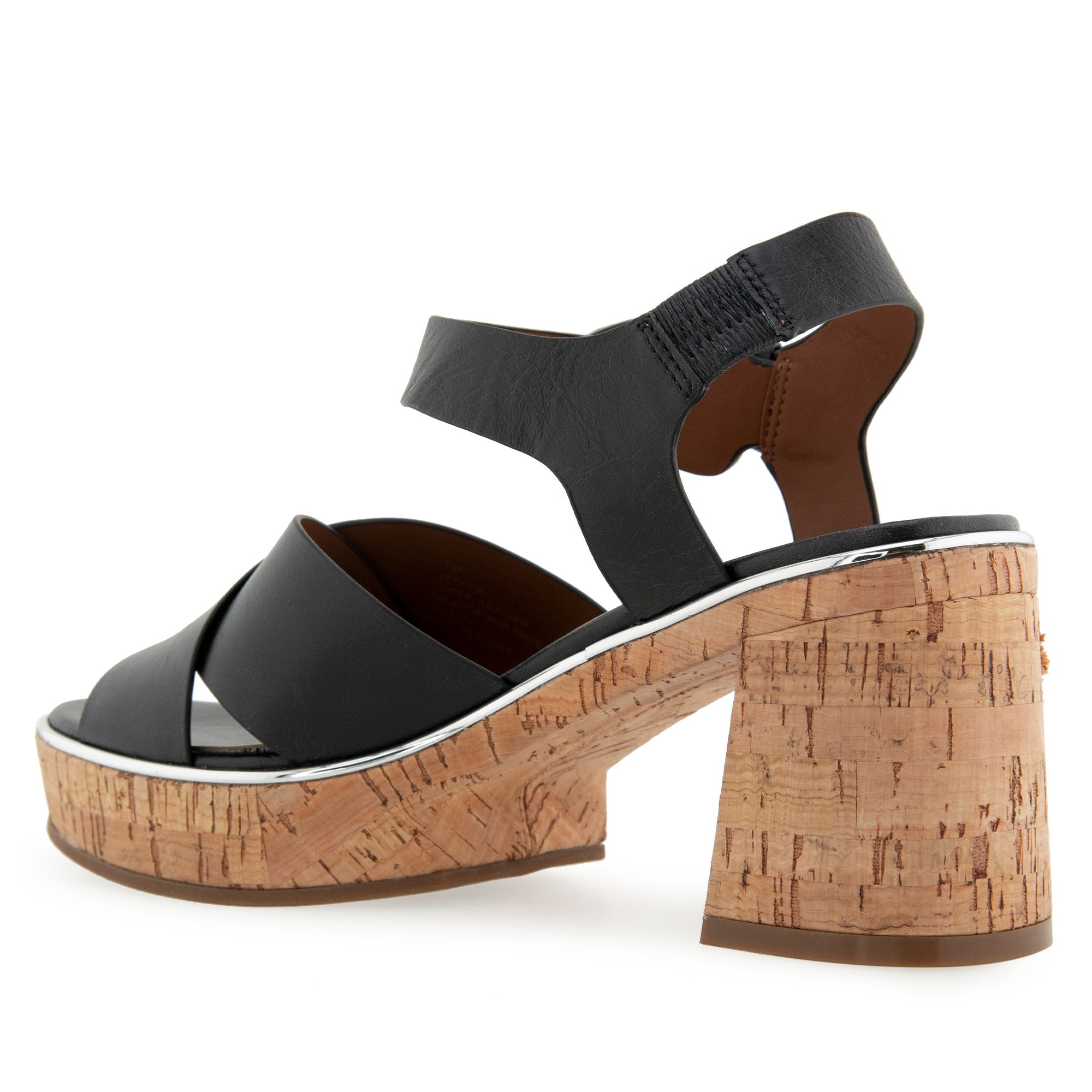 Zephyr Sandal Dress Platform | Black Burnished Leather