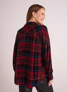 Oversized Button Down | Winter Berry Plaid
