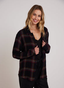 Oversized Shirt with Pocket | Autumn Sunset Plaid