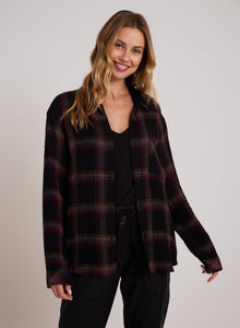 Oversized Shirt with Pocket | Autumn Sunset Plaid