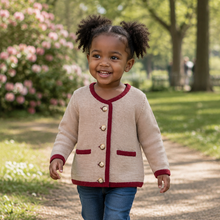 Kids | Salzburg Cardigan | Sand / Scarlet