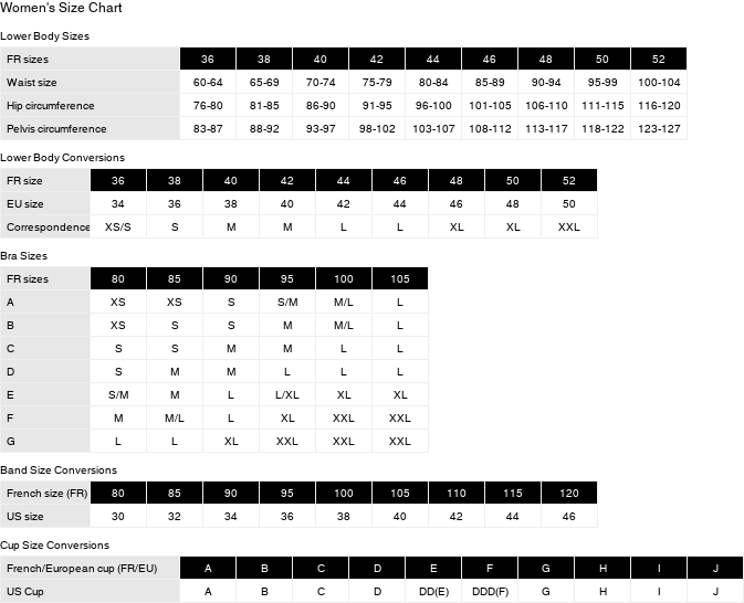 Product size guide