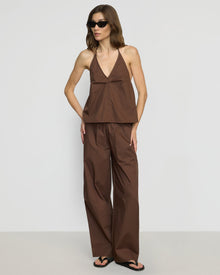 Renee | Paula Smocked-Waist Organic Cotton Pant in Size Small