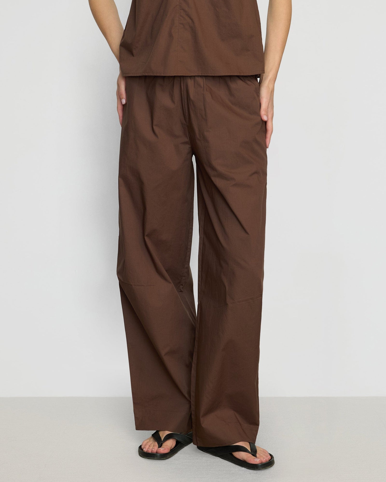 Renee | Paula Smocked-Waist Organic Cotton Pant in Size Small