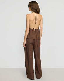 Renee | Paula Smocked-Waist Organic Cotton Pant in Size Small