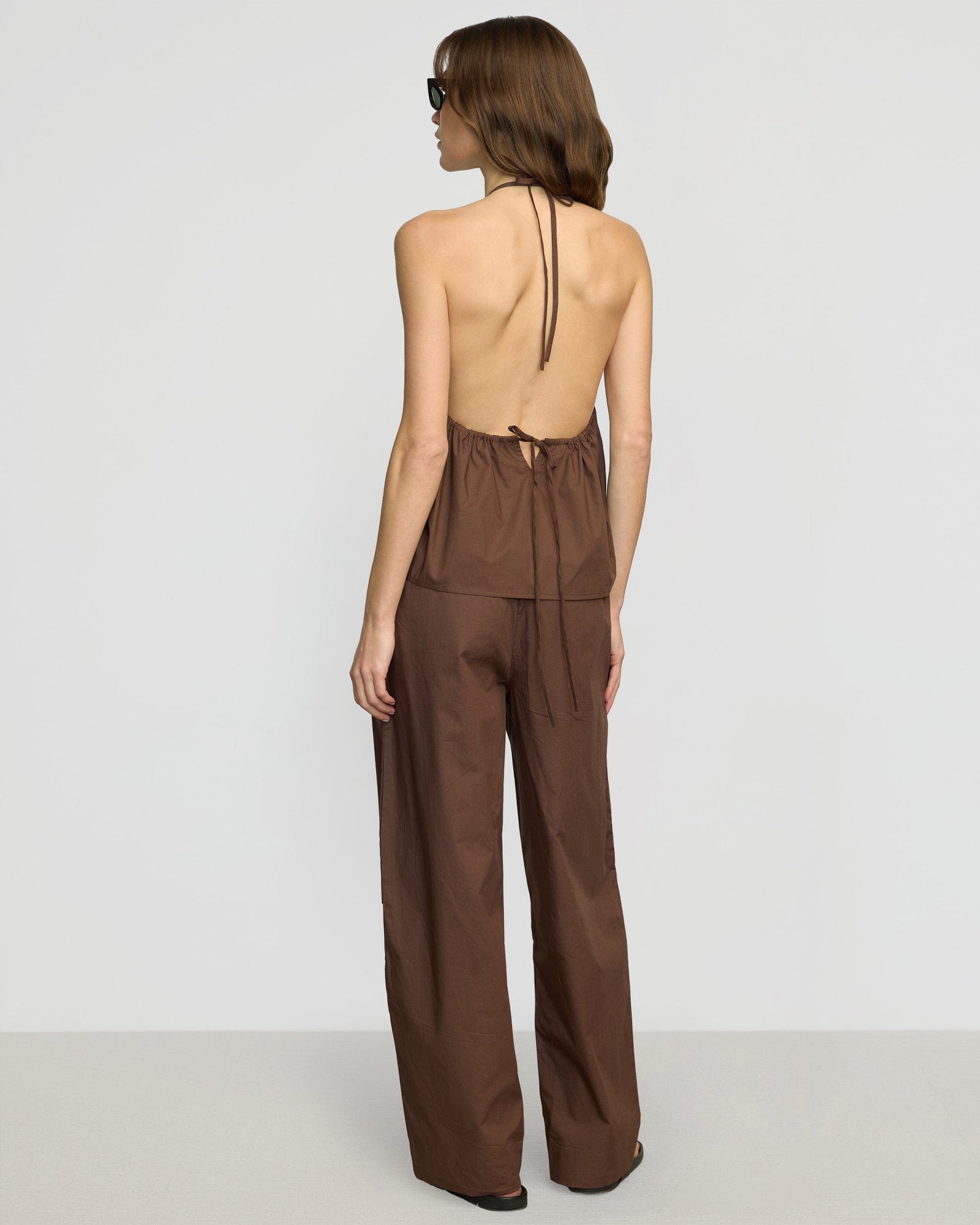 Renee | Paula Smocked-Waist Organic Cotton Pant in Size Small