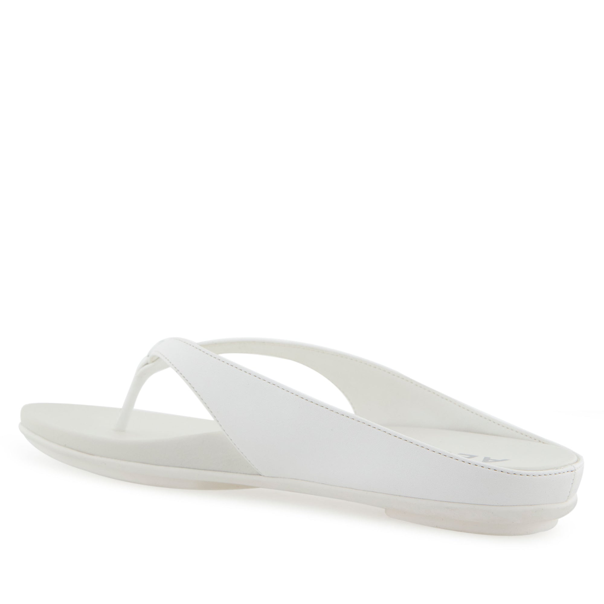 Fisher Sandal Flat | White Faux Leather
