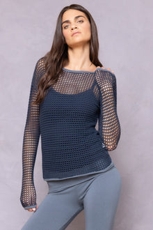 Women | Crochet Mesh Top | Glass