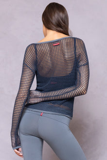 Women | Crochet Mesh Top | Glass