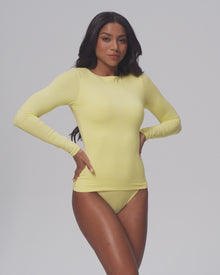 Crew Neck Long Sleeve Top | Black