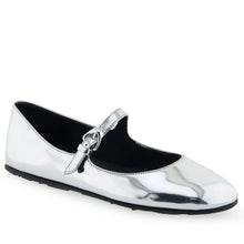Perry Casual Flat | Silver Mirror Faux Leather