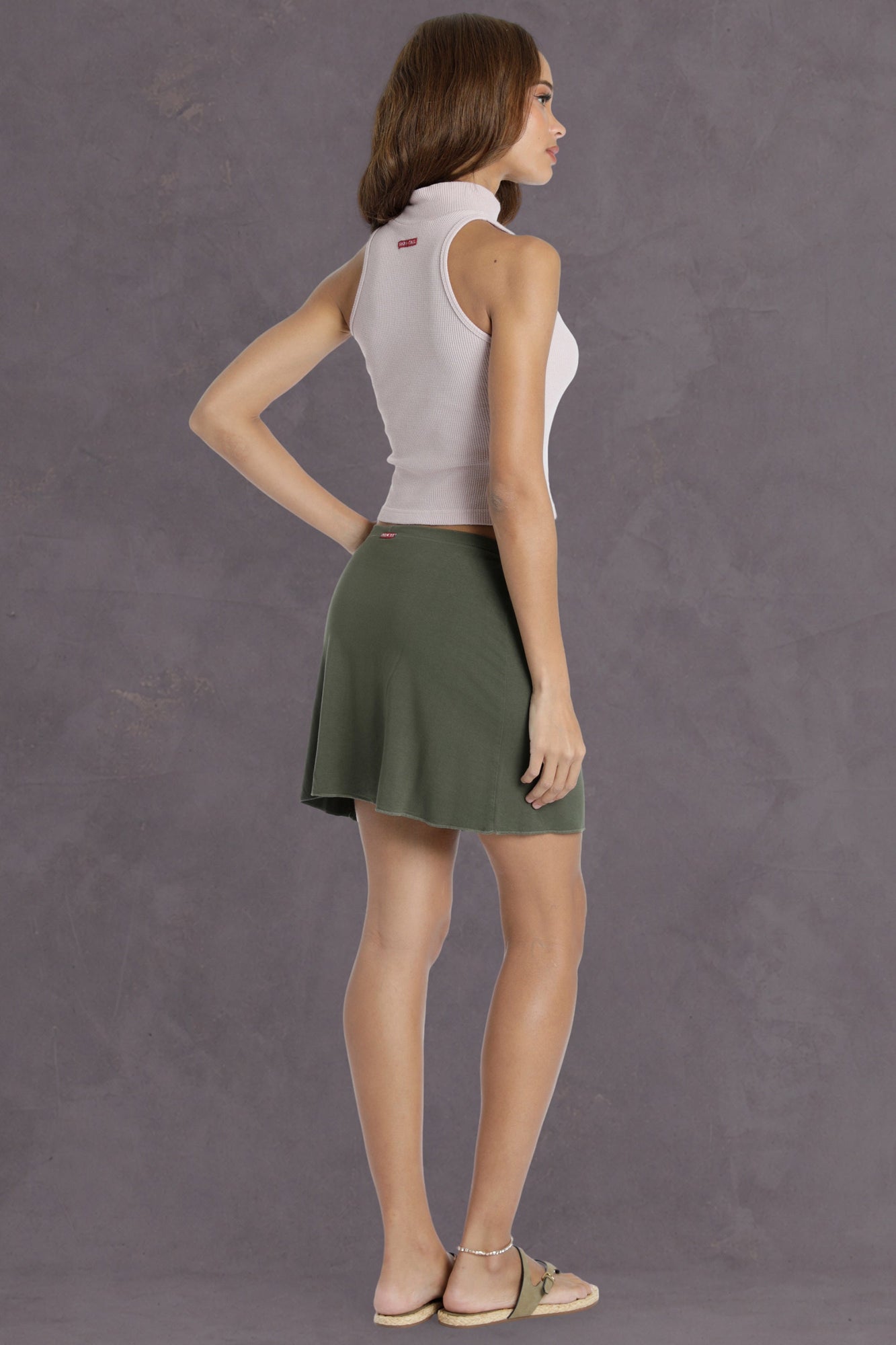 Women | Pull-On Short Skirt | Olive