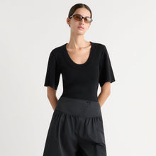 Karolina | Reina Sculpted Scoop-Neck Knit Top in Size Extra Small