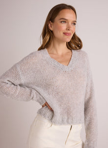 Relaxed V-Neck Sweater | Heather Grey