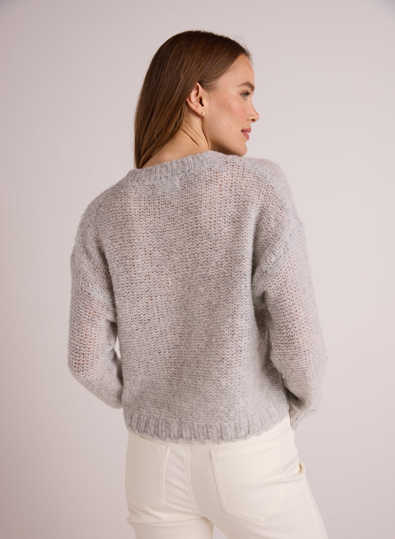 Relaxed V-Neck Sweater | Heather Grey
