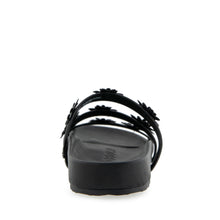 Leflor Sandal Footbed | Black Faux Leather