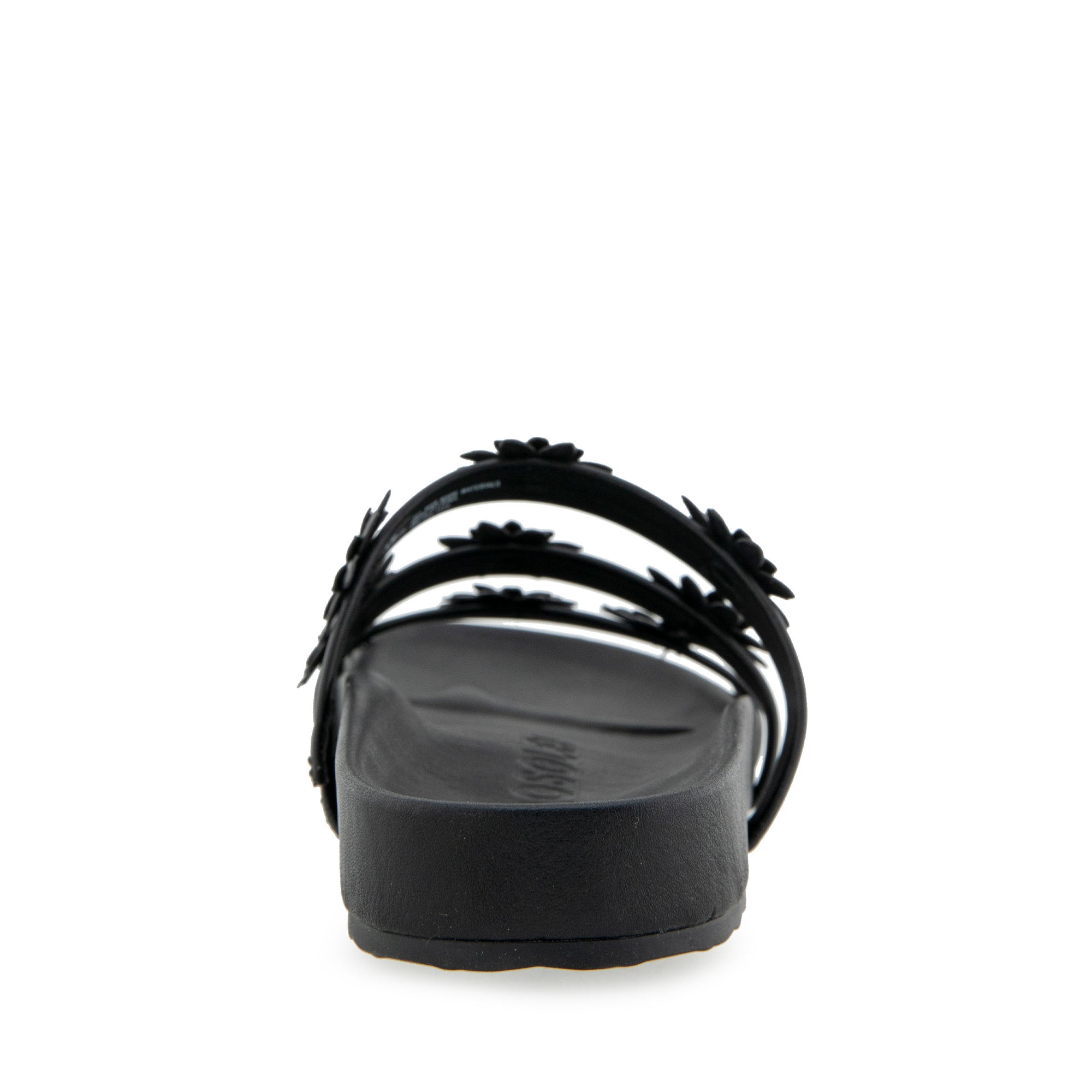 Leflor Sandal Footbed | Black Faux Leather