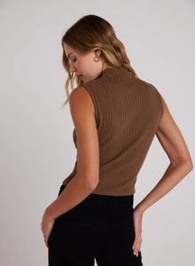 Rib Mock Neck Top | Olive Bronze