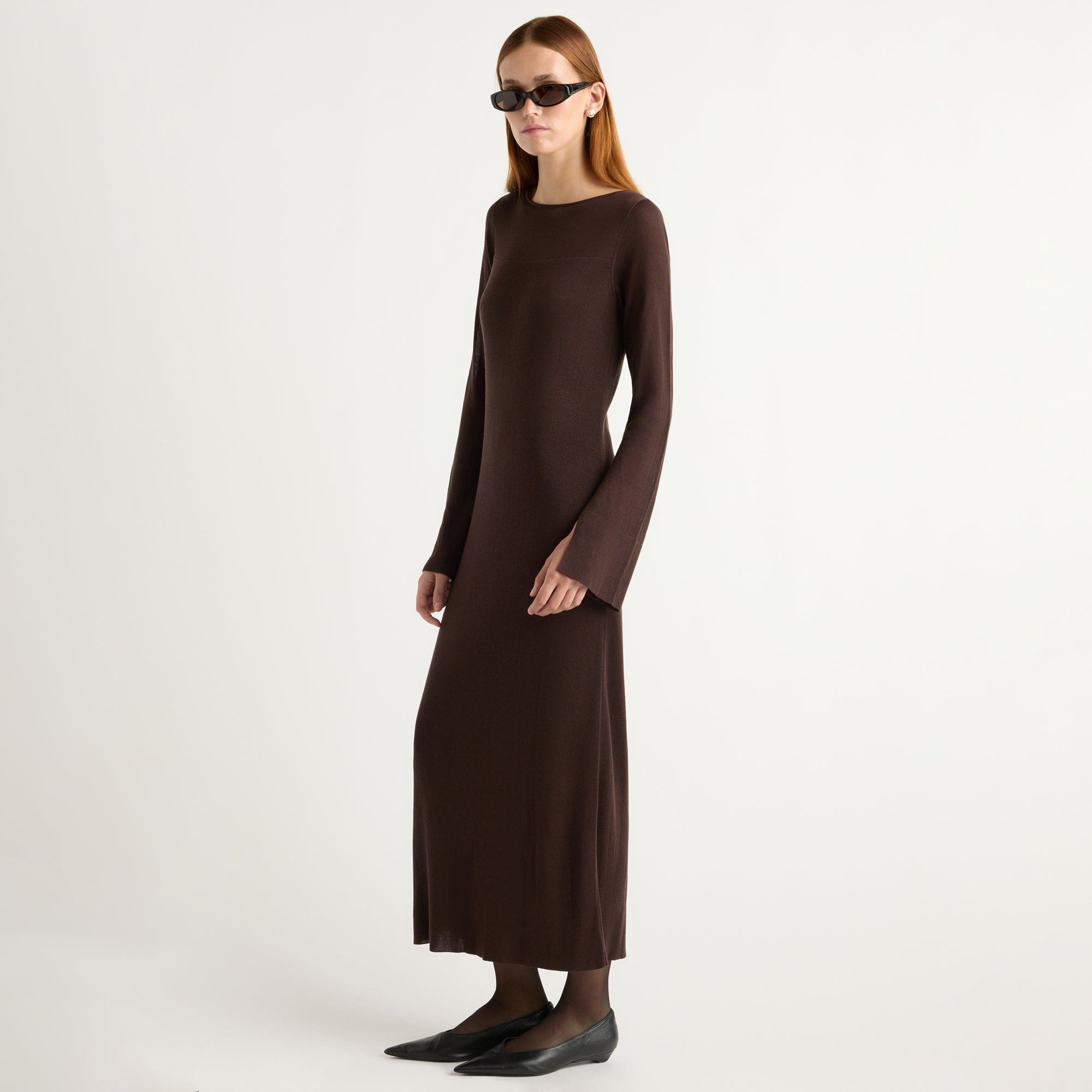 Kelsey | Rosalynn Semi-Sheer Tencel-Blend Knit Dress in Size Small