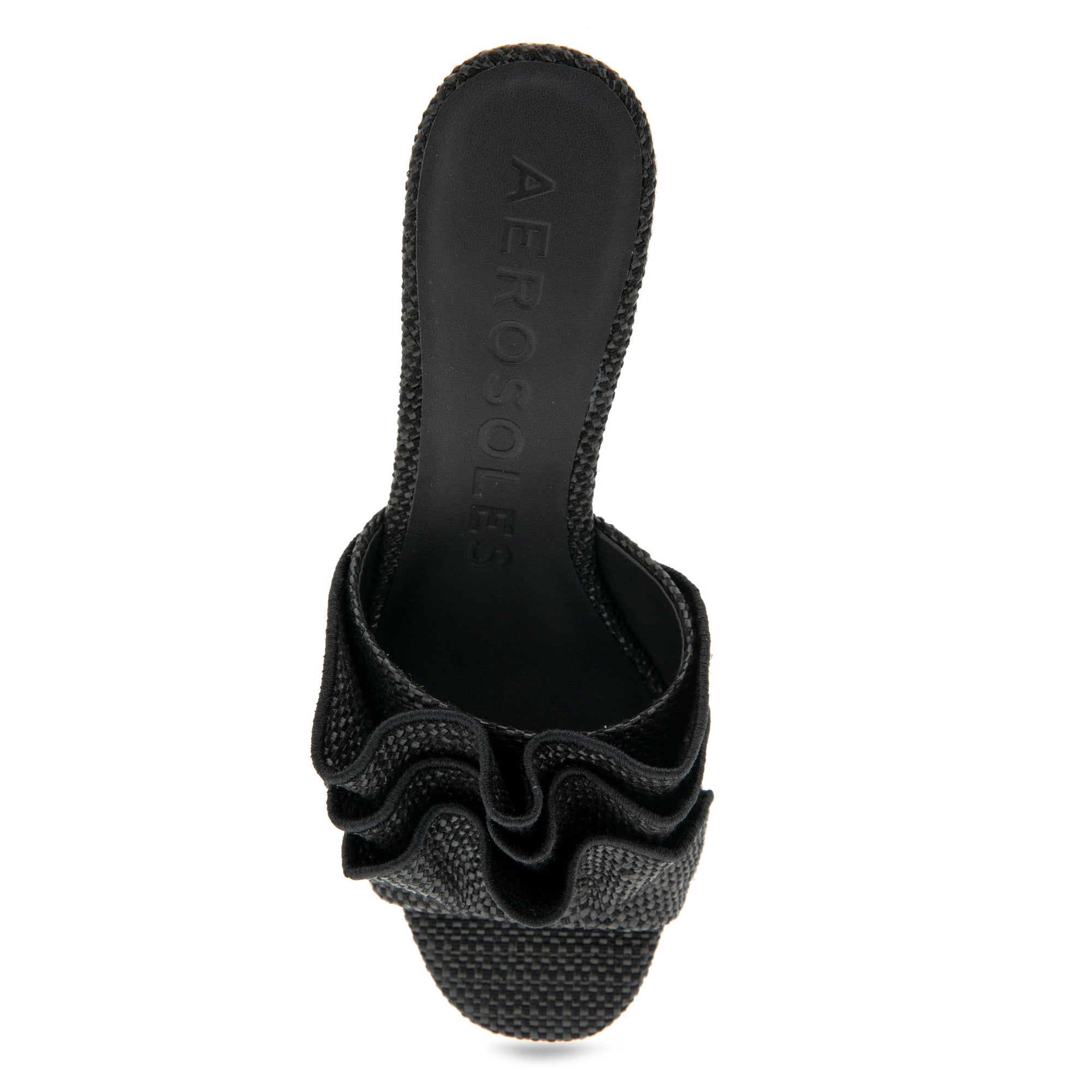 Gabrielle Sandal Block Heel | Black Raffia