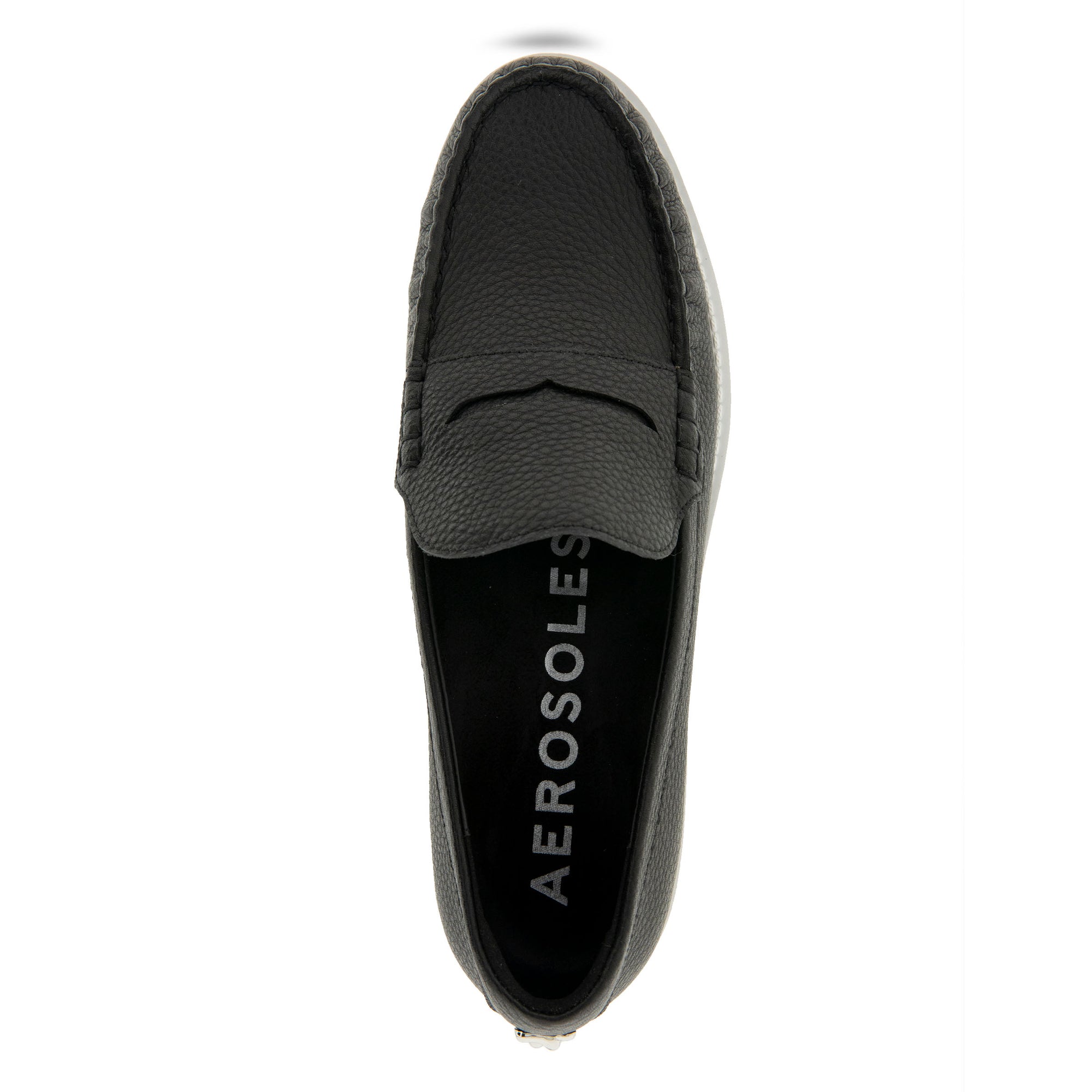 Sienna Tailored Loafer | Black Pebbled Leather
