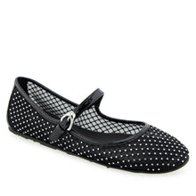 Peggy Casual Flat | Crystal/Black Mesh Fabric