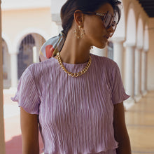 Lilac Pleated Crop Top - Dannijo