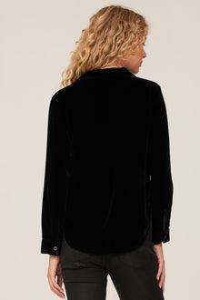 Satin Flowy Button Down | Black