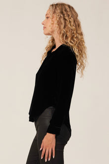 Satin Flowy Button Down | Black