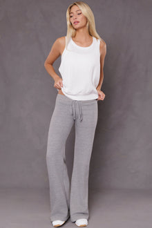 Women | Sherpa Drawstring Flare Sweatpant | Heather Gray