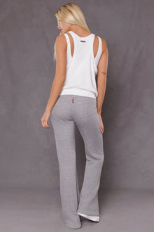 Women | Sherpa Drawstring Flare Sweatpant | Heather Gray