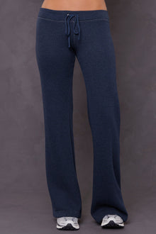 Women | Sherpa Drawstring Flare Sweatpant | Heather/Sailor