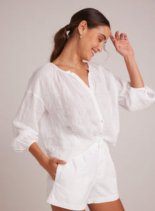 Shirred Neck Blouse | White
