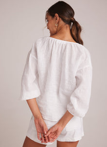 Shirred Neck Blouse | White