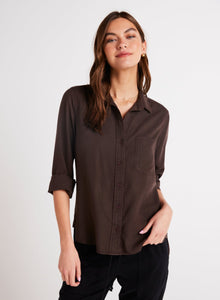 Shirt Tail Button Down | Chestnut Brown