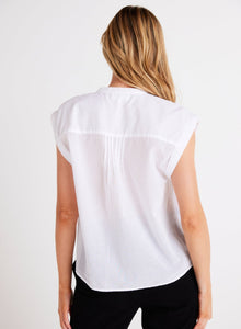 Short Sleeve Pintuck Pullover | White
